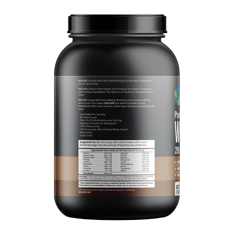 Pure Chocolate Whey Isolate 2lb - 31 Servings